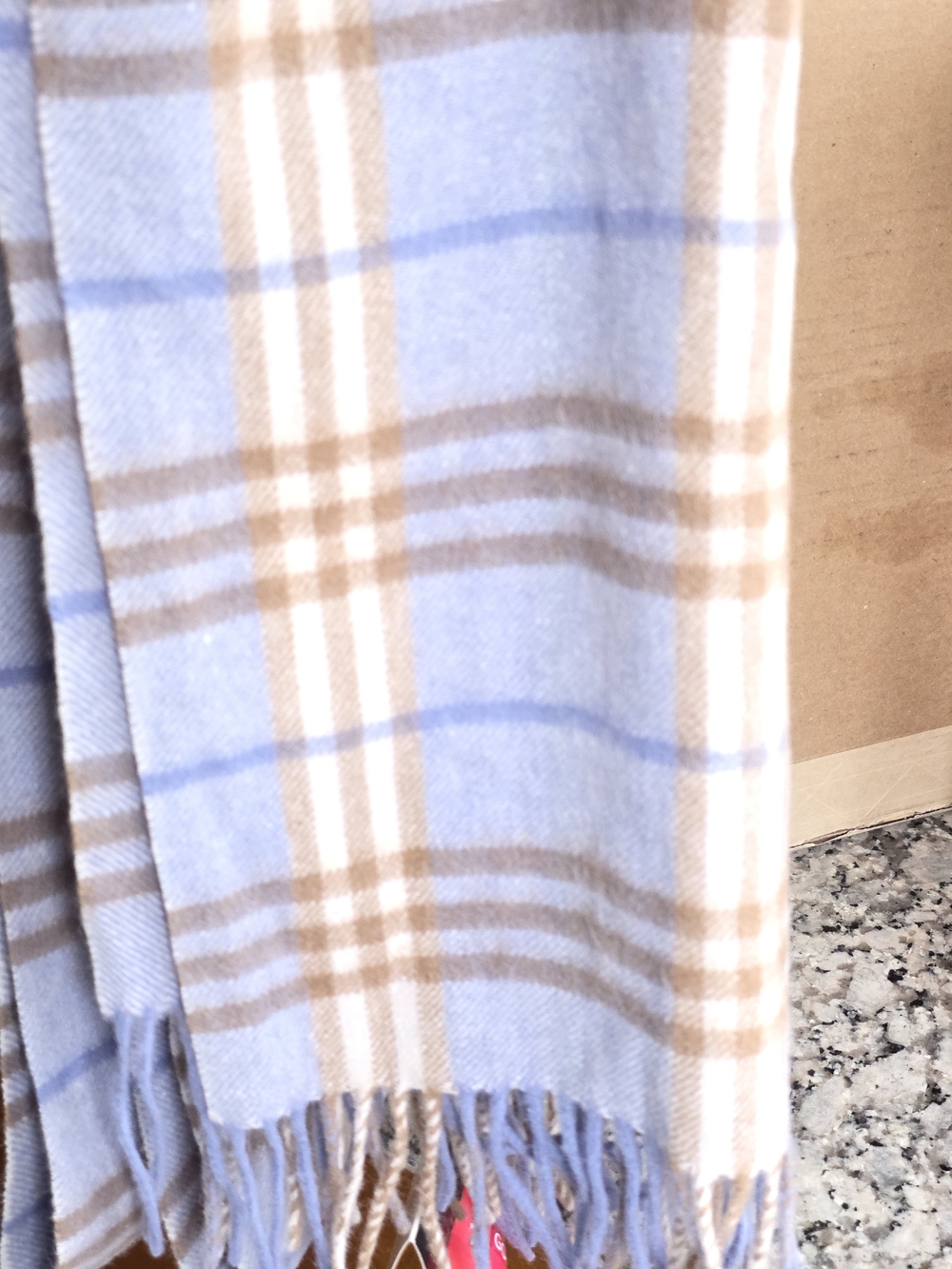 Burberry Light Blue and Tan Plaid Kids Pajama Top